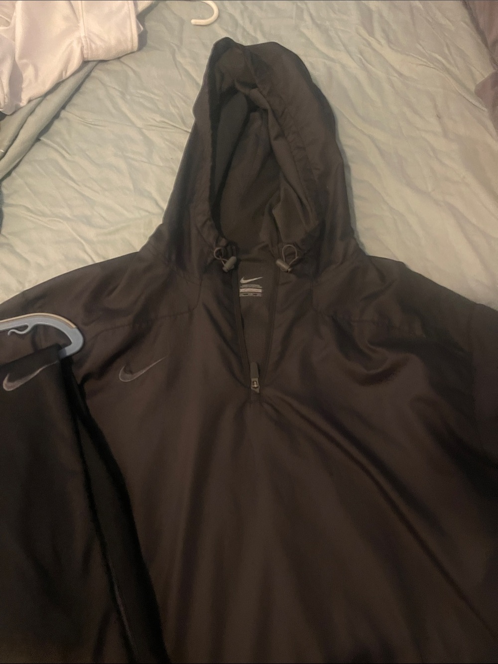 Nike Black Hooded Performance Quarter-Zip Pullover